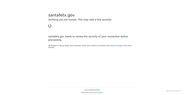 Security scan screenshot of https://santafetx.gov/
