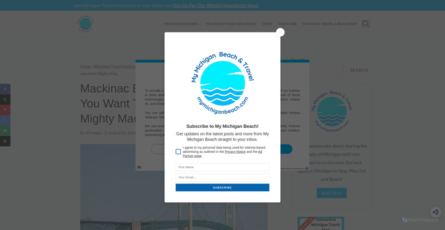 Security scan screenshot of https://mymichiganbeach.com/mackinac-bridge-facts/