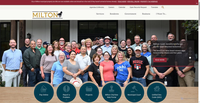 Security scan screenshot of https://www.miltonga.gov/