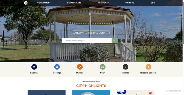 Security scan screenshot of https://helotes-tx.gov/