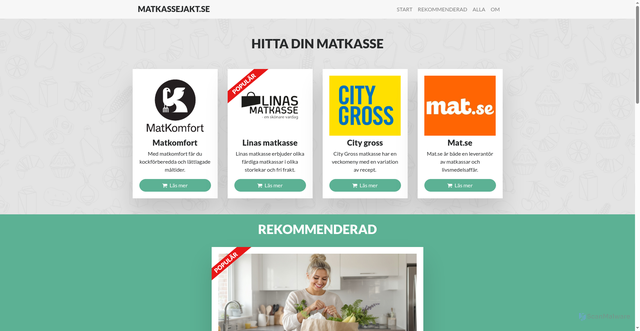 Security scan screenshot of https://matkassejakt.se