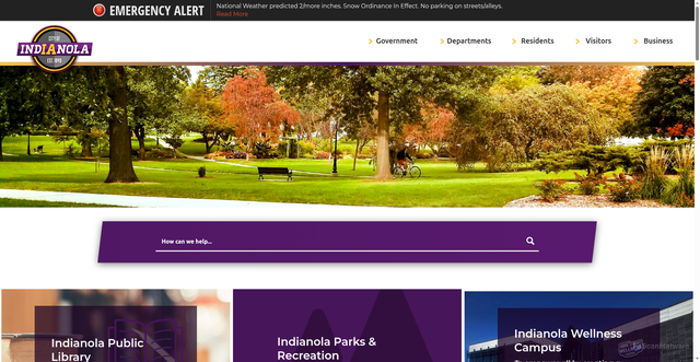 Security scan screenshot of https://indianolaiowa.gov/