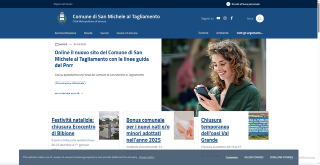 Security scan screenshot of https://www.comune.sanmichelealtagliamento.ve.it/home