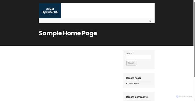 Security scan screenshot of https://cityofsylvesterga.gov/