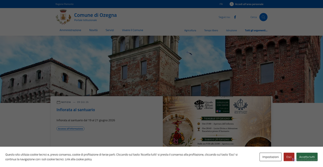 Security scan screenshot of https://www.comune.ozegna.to.it
