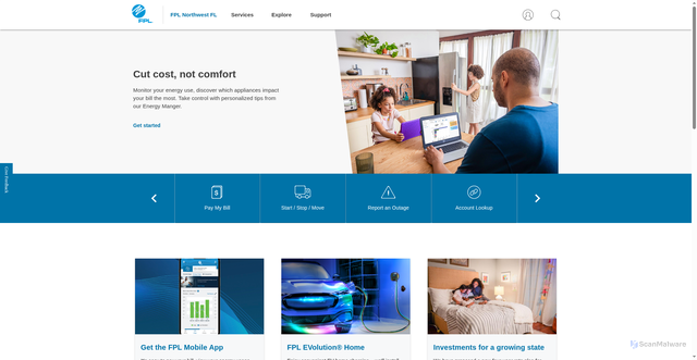 Security scan screenshot of https://www.fpl.com/northwest/