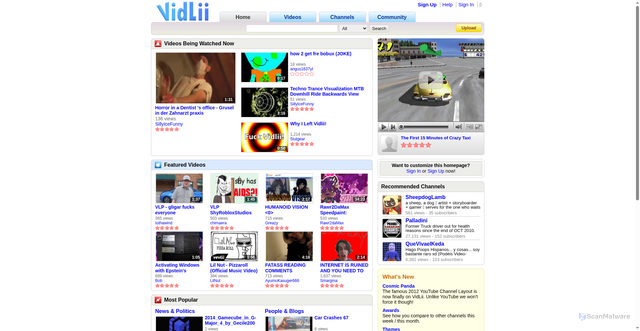 Security scan screenshot of https://vidlii.com