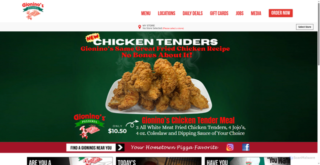 Security scan screenshot of https://www.gioninos.com/