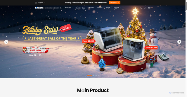 Security scan screenshot of https://makera.com