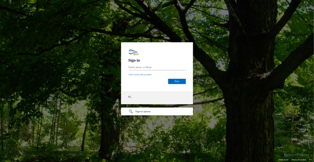Security scan screenshot of https://stmarycentralorg-my.sharepoint.com