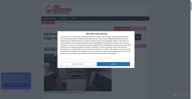 Security scan screenshot of https://bigbrothernetwork.com/big-brother-28-live-feeds-highlights-night-2026-07-21/