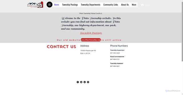 Security scan screenshot of https://www.platotwp.gov/
