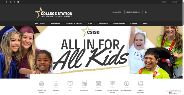 Security scan screenshot of https://www.csisd.org/