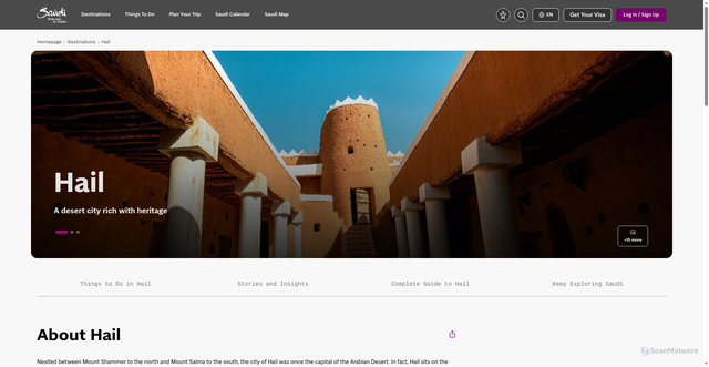 Security scan screenshot of https://www.visitsaudi.com/en/hail