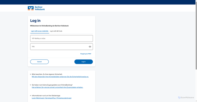Security scan screenshot of https://href.li/?https://www.berliner-volksbank.de/services_cloud/portal