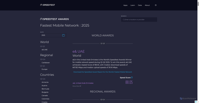 Security scan screenshot of https://2-3de.pages.dev/awards/mobile/?