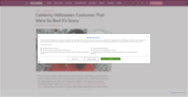 Security scan screenshot of https://www.women.com/2004556/bad-celebrity-halloween-costumes-scary/