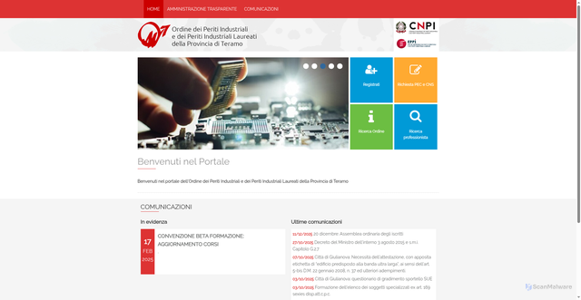 Security scan screenshot of https://web.peritindustrialiteramo.it/