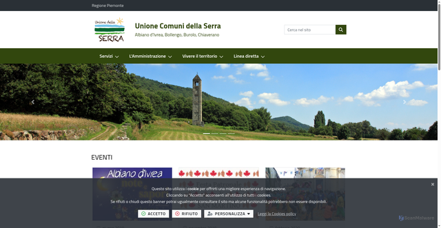 Security scan screenshot of https://unionedellaserra.it/it-it/home
