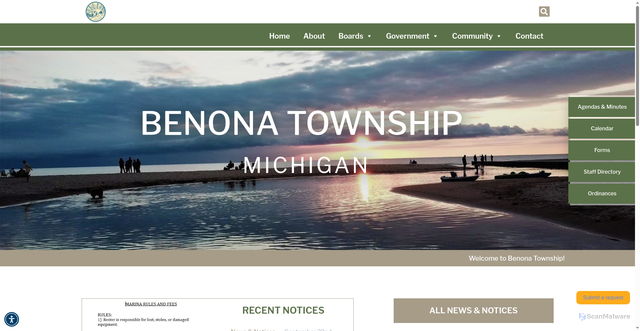 Security scan screenshot of https://benonatownshipmi.gov/