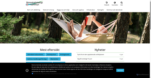 Security scan screenshot of http://www.skinnskatteberg.se