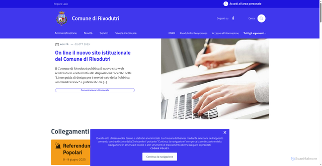 Security scan screenshot of https://comune.rivodutri.ri.it/