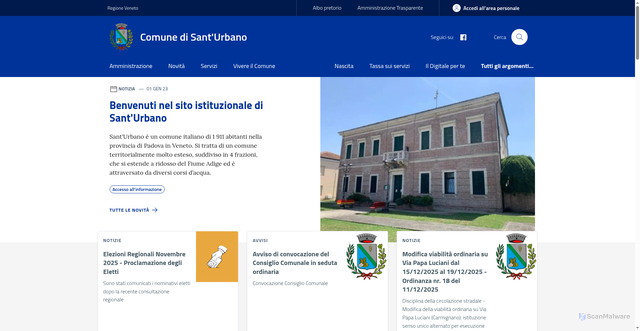 Security scan screenshot of https://www.comune.santurbano.pd.it/