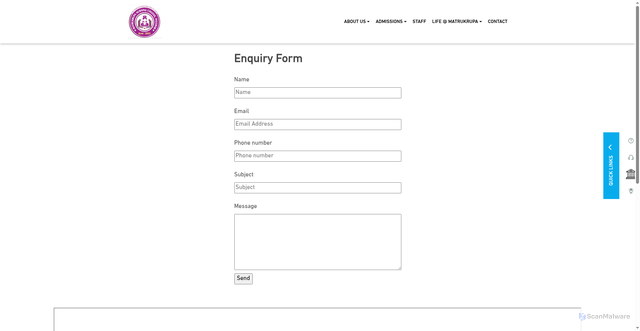 Security scan screenshot of https://ssamarthnursingcollege.com/contact.html