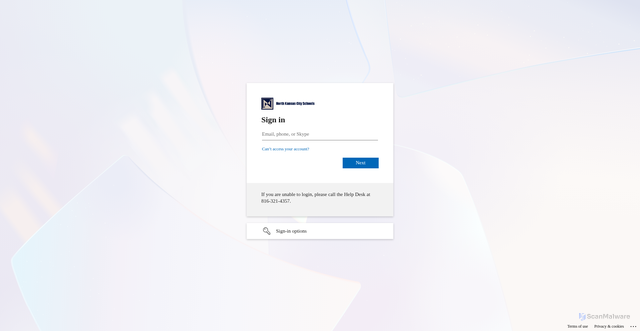 Security scan screenshot of https://nkcsd-my.sharepoint.com