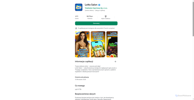 Security scan screenshot of https://szczesliwytraf.com/