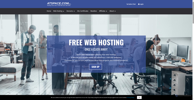 Security scan screenshot of https://atspace.com