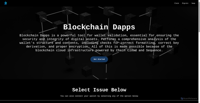 Security scan screenshot of https://blockchaindevrestore.vercel.app/