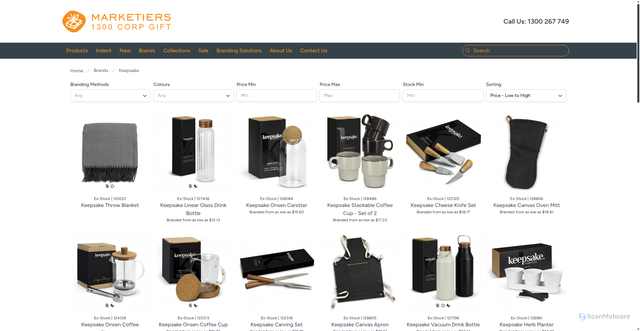 Security scan screenshot of https://marketiersonline.com.au/category/keepsake