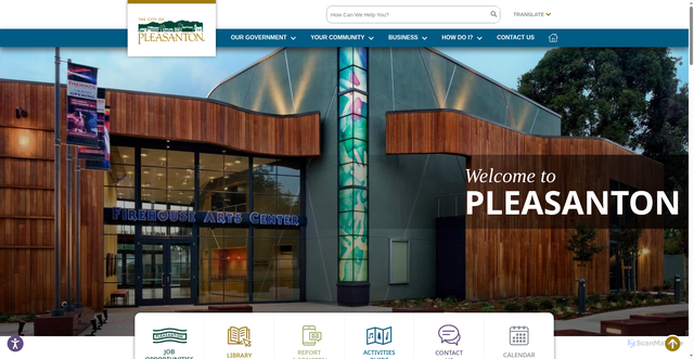 Security scan screenshot of https://www.cityofpleasantonca.gov/