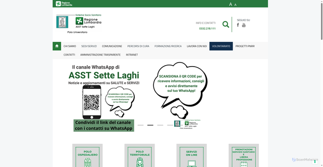 Security scan screenshot of https://www.asst-settelaghi.it/