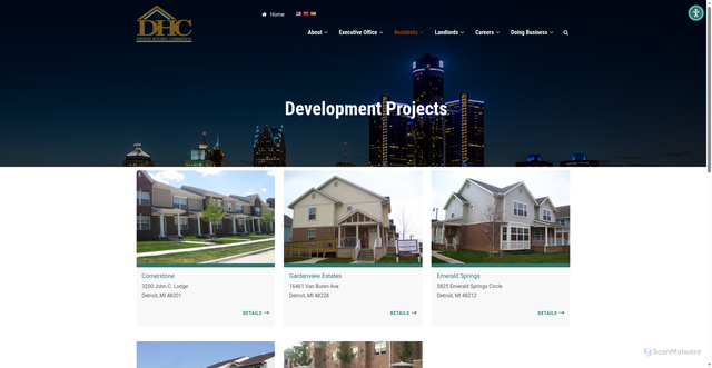 Security scan screenshot of https://www.dhcmi.org/development-projects