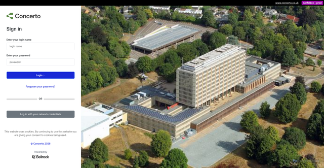 Security scan screenshot of https://norfolkcc.concerto.co.uk