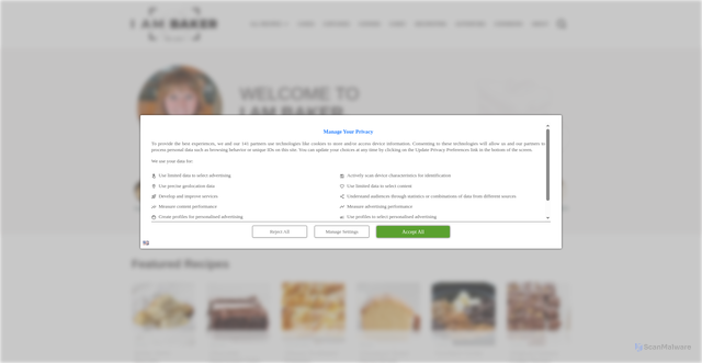 Security scan screenshot of https://iambaker.net