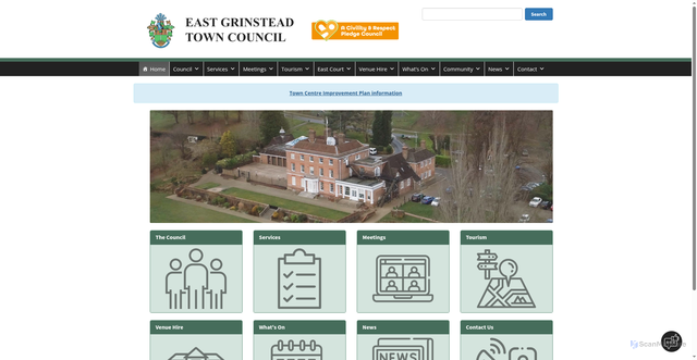 Security scan screenshot of http://www.eastgrinstead.gov.uk/