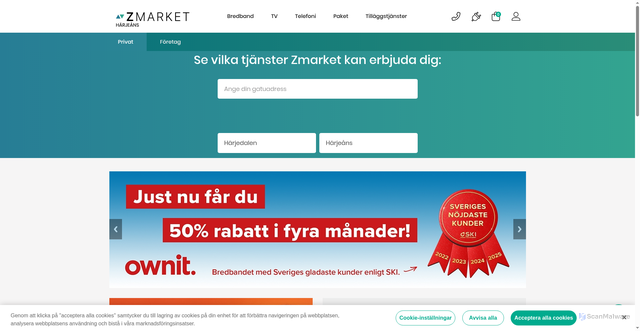 Security scan screenshot of https://harjeans.zmarket.se/