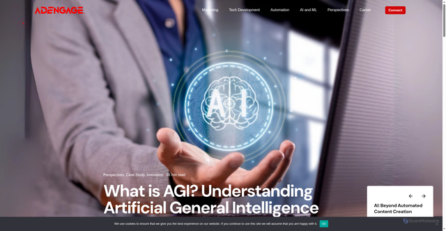 Security scan screenshot of https://adengage.digital/what-is-agi-understanding-artificial-general-intelligence/