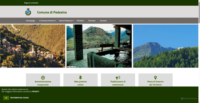 Security scan screenshot of https://www.comune.pedesina.so.it/hh/index.php