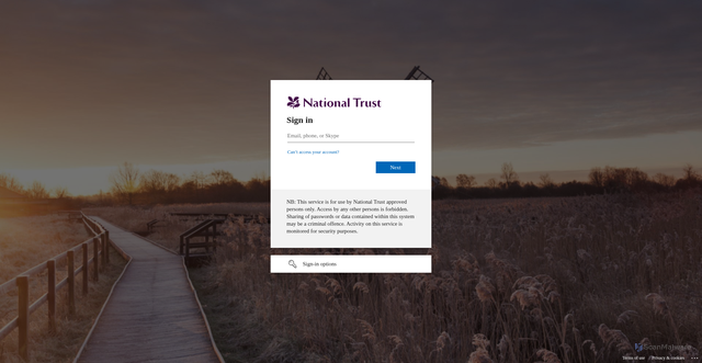 Security scan screenshot of https://nationaltrust.percipio.com