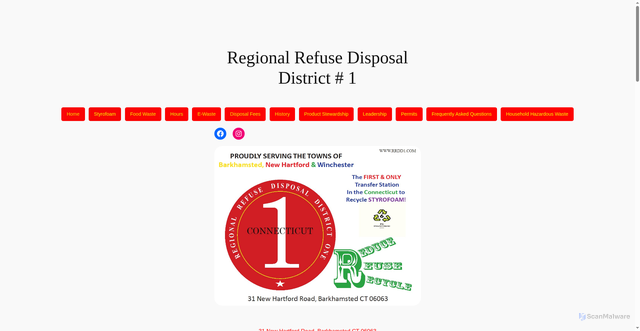 Security scan screenshot of https://regionalrefusedistrict1ct.gov/