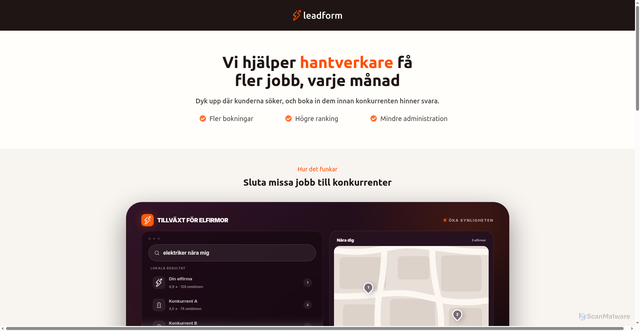 Security scan screenshot of https://leadform.se