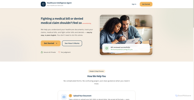 Security scan screenshot of http://aihealthclaimagent.com/