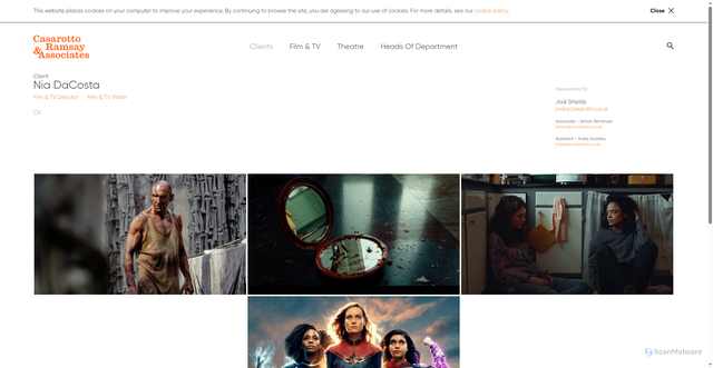 Security scan screenshot of https://www.casarotto.co.uk/clients/nia-dacosta