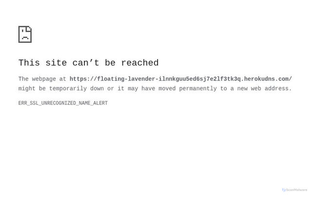 Security scan screenshot of https://floating-lavender-ilnnkguu5ed6sj7e2lf3tk3q.herokudns.com
