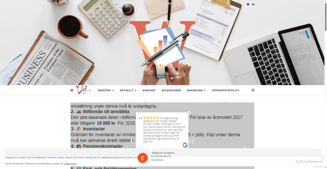 Security scan screenshot of https://wesenlund.se