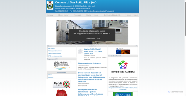 Security scan screenshot of https://www.comune.sanpotitoultra.av.it/